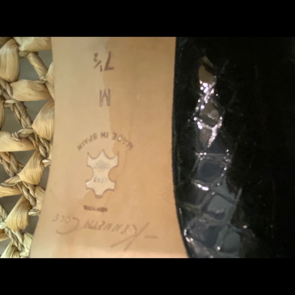 Kenneth Cole black patent leather alligator print - Picture 2 of 12